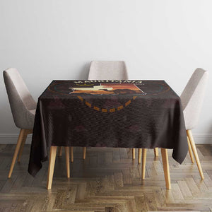 Mauritania Tablecloth - Desert Sunset Camel Silhouette and Flag Accents
