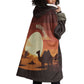 Mauritania Wearable Blanket Hoodie - Desert Sunset Camel Silhouette and Flag Accents