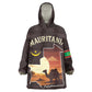 Mauritania Wearable Blanket Hoodie - Desert Sunset Camel Silhouette and Flag Accents