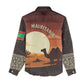 Mauritania Women Casual Shirt - Desert Sunset Camel Silhouette and Flag Accents