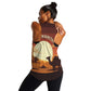 Mauritania Women Racerback Tank - Desert Sunset Camel Silhouette and Flag Accents