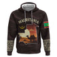 Mauritania Zip Hoodie - Desert Sunset Camel Silhouette and Flag Accents
