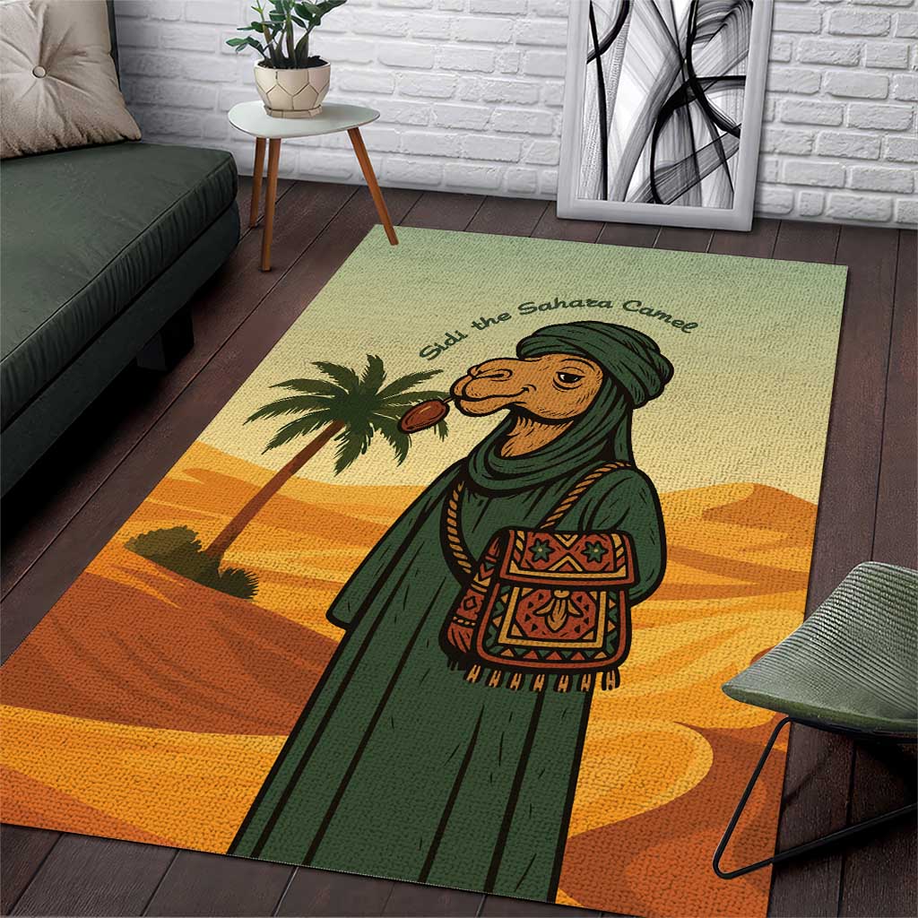 Mauritania Area Rug - Sidi the Sahara Camel Cartoon and Desert Caravan Design
