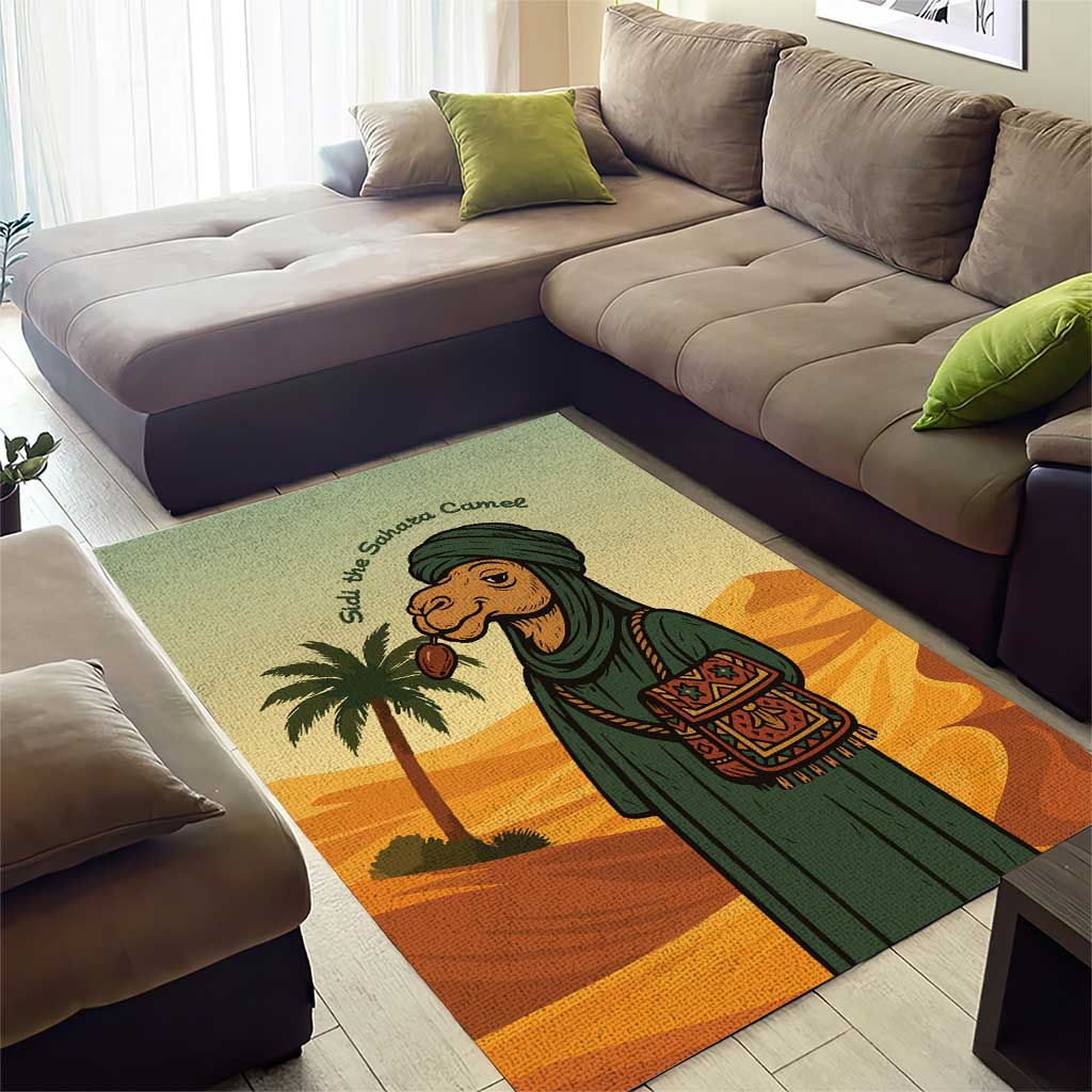 Mauritania Area Rug - Sidi the Sahara Camel Cartoon and Desert Caravan Design