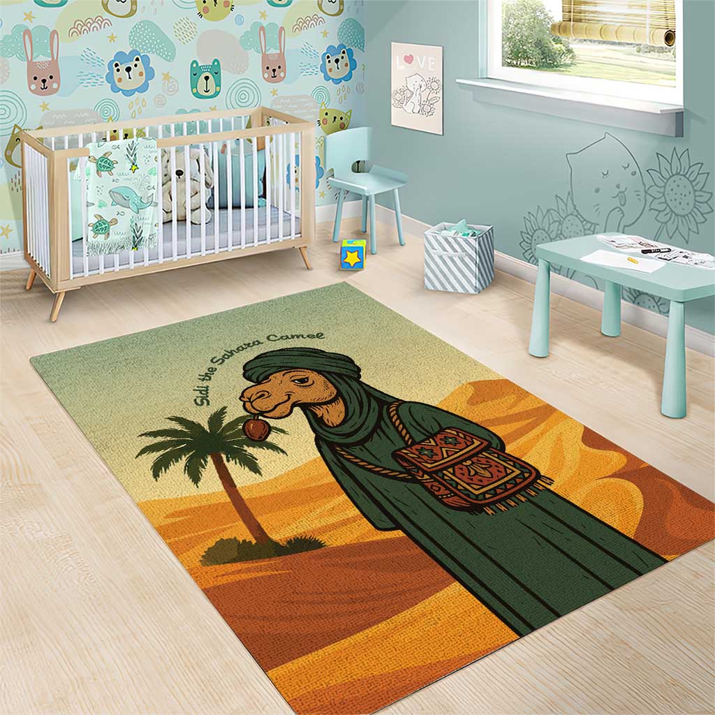 Mauritania Area Rug - Sidi the Sahara Camel Cartoon and Desert Caravan Design