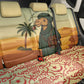 Mauritania Back Car Seat Cover - Sidi the Sahara Camel Cartoon and Desert Caravan Design