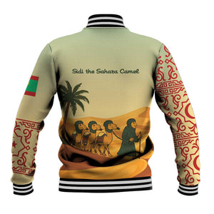 Mauritania Baseball Jacket - Sidi the Sahara Camel Cartoon and Desert Caravan Design