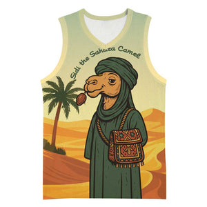 Mauritania Basketball Jersey - Sidi the Sahara Camel Cartoon and Desert Caravan Design TS04