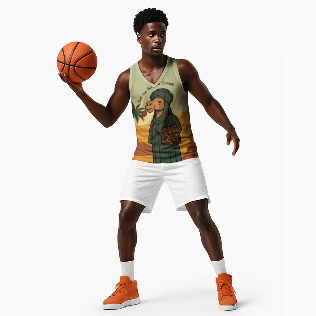 Mauritania Basketball Jersey - Sidi the Sahara Camel Cartoon and Desert Caravan Design - African Pride