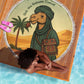 Mauritania Beach Blanket - Sidi the Sahara Camel Cartoon and Desert Caravan Design