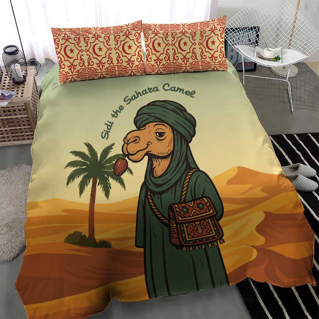Mauritania Bedding Set - Sidi the Sahara Camel Cartoon and Desert Caravan Design