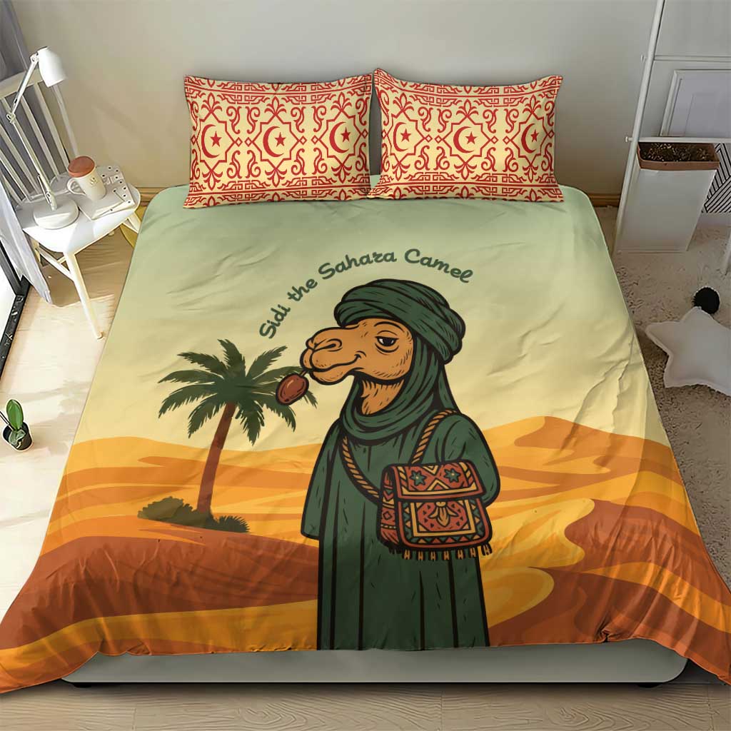Mauritania Bedding Set - Sidi the Sahara Camel Cartoon and Desert Caravan Design