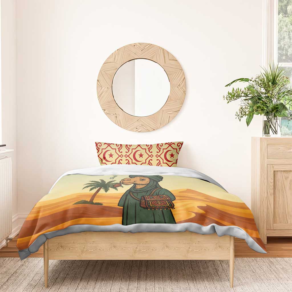 Mauritania Bedding Set - Sidi the Sahara Camel Cartoon and Desert Caravan Design