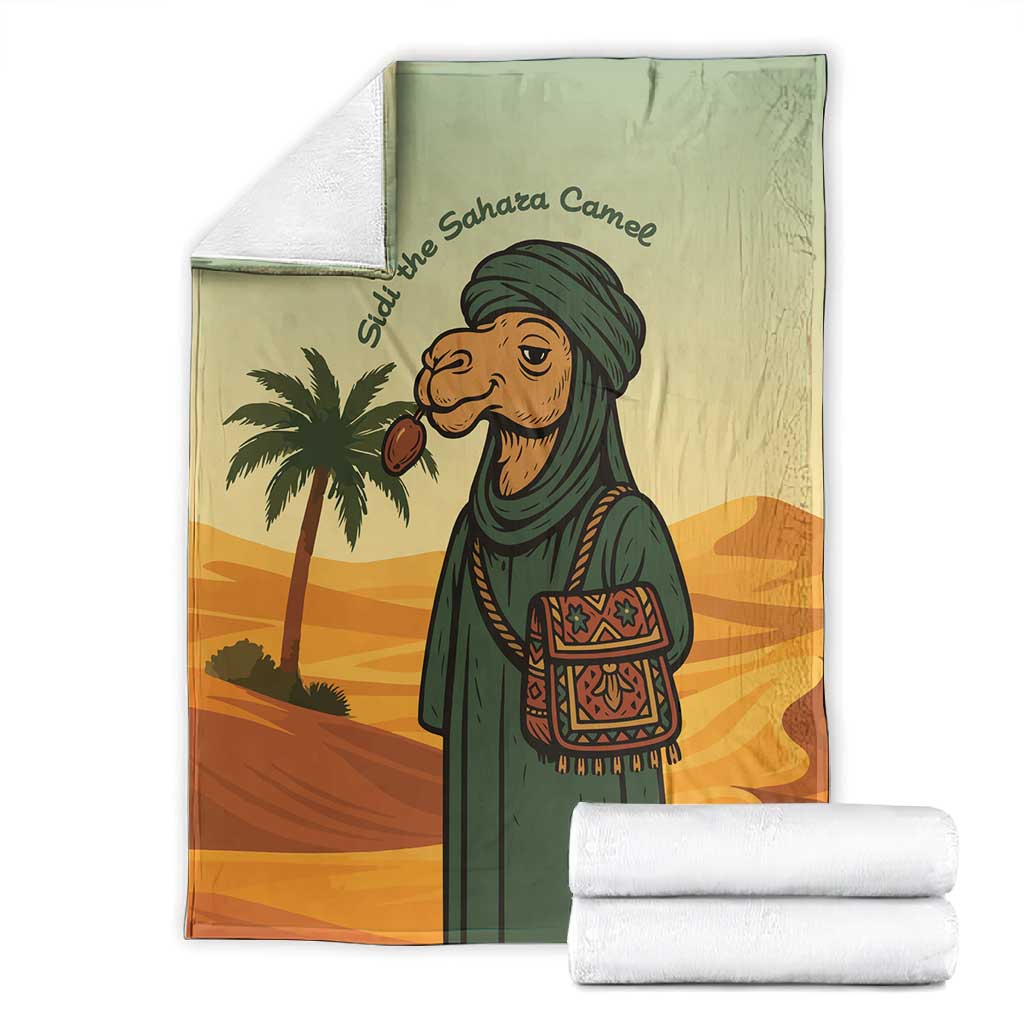 Mauritania Blanket - Sidi the Sahara Camel Cartoon and Desert Caravan Design