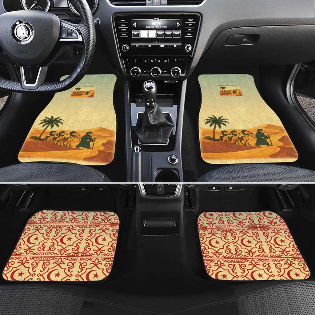 Mauritania Car Mats - Sidi the Sahara Camel Cartoon and Desert Caravan Design