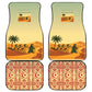 Mauritania Car Mats - Sidi the Sahara Camel Cartoon and Desert Caravan Design