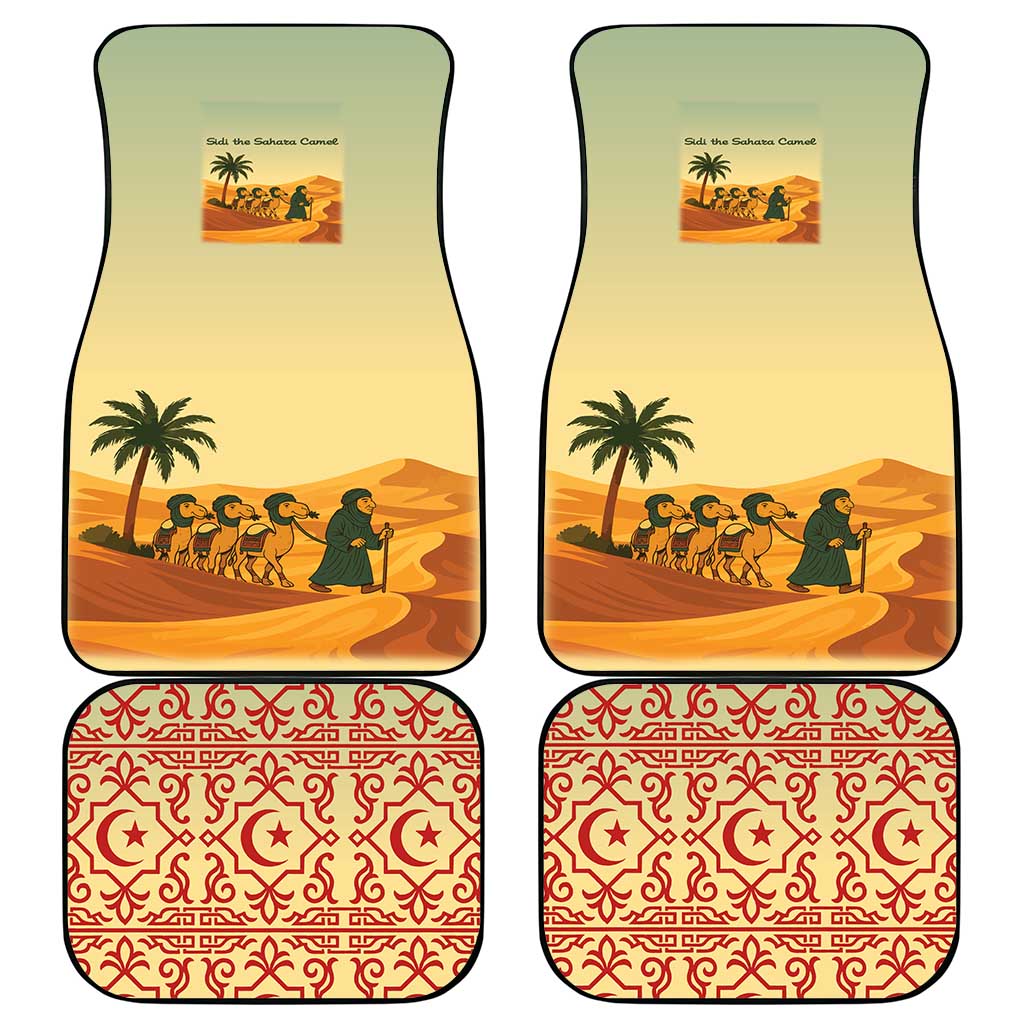Mauritania Car Mats - Sidi the Sahara Camel Cartoon and Desert Caravan Design
