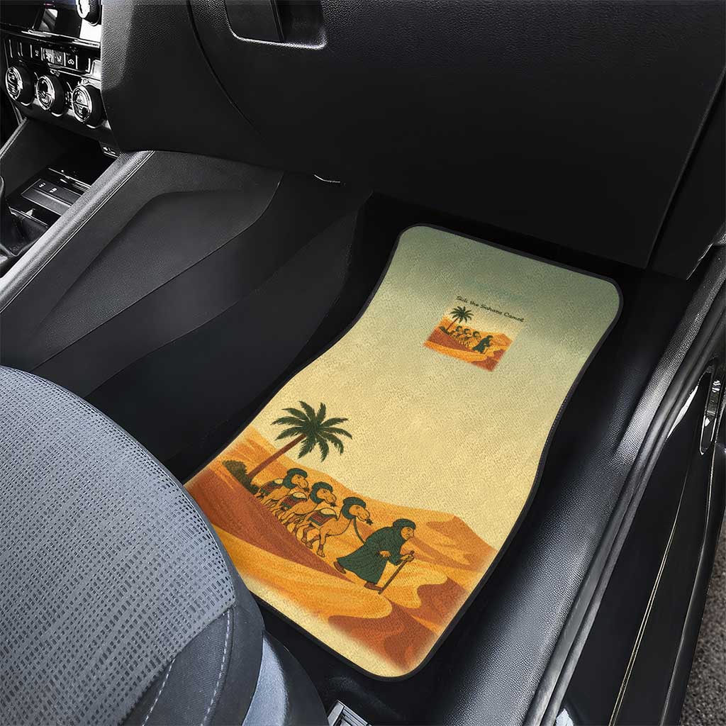 Mauritania Car Mats - Sidi the Sahara Camel Cartoon and Desert Caravan Design