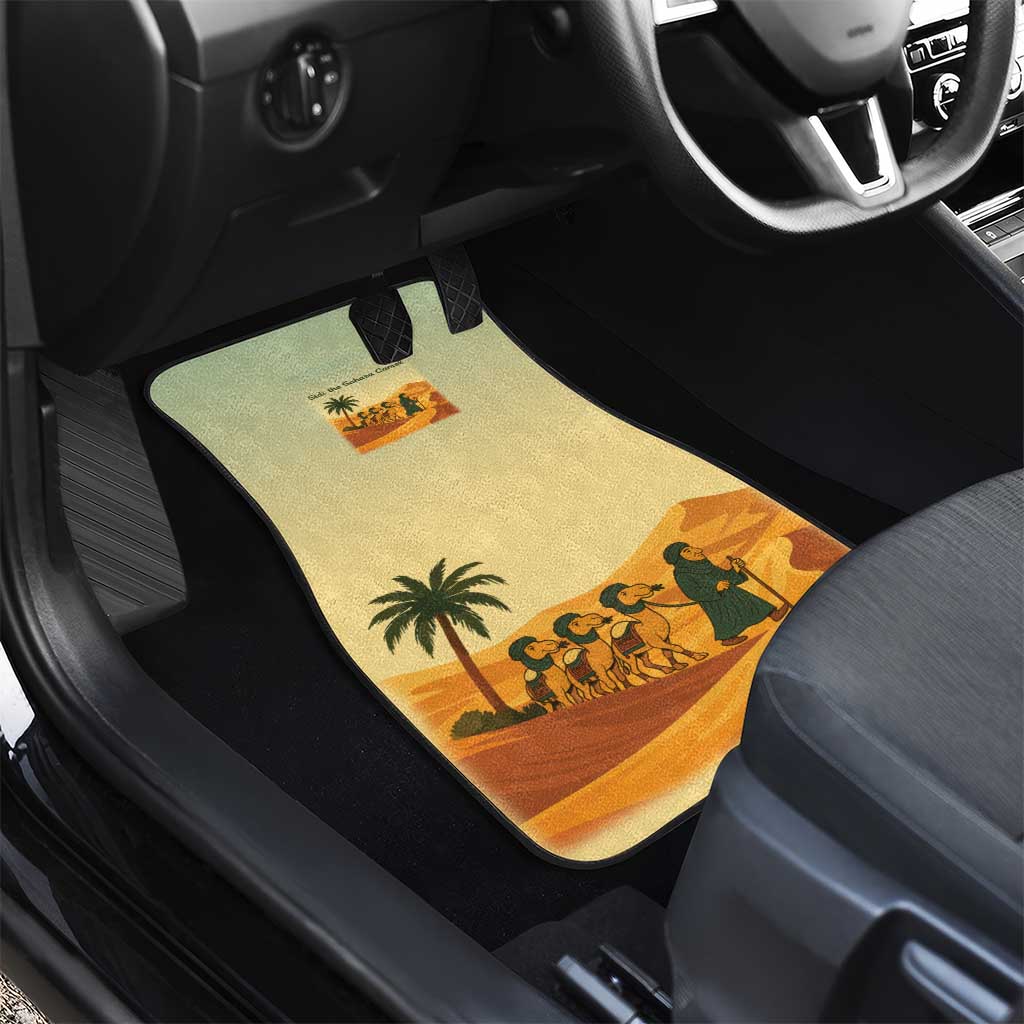 Mauritania Car Mats - Sidi the Sahara Camel Cartoon and Desert Caravan Design