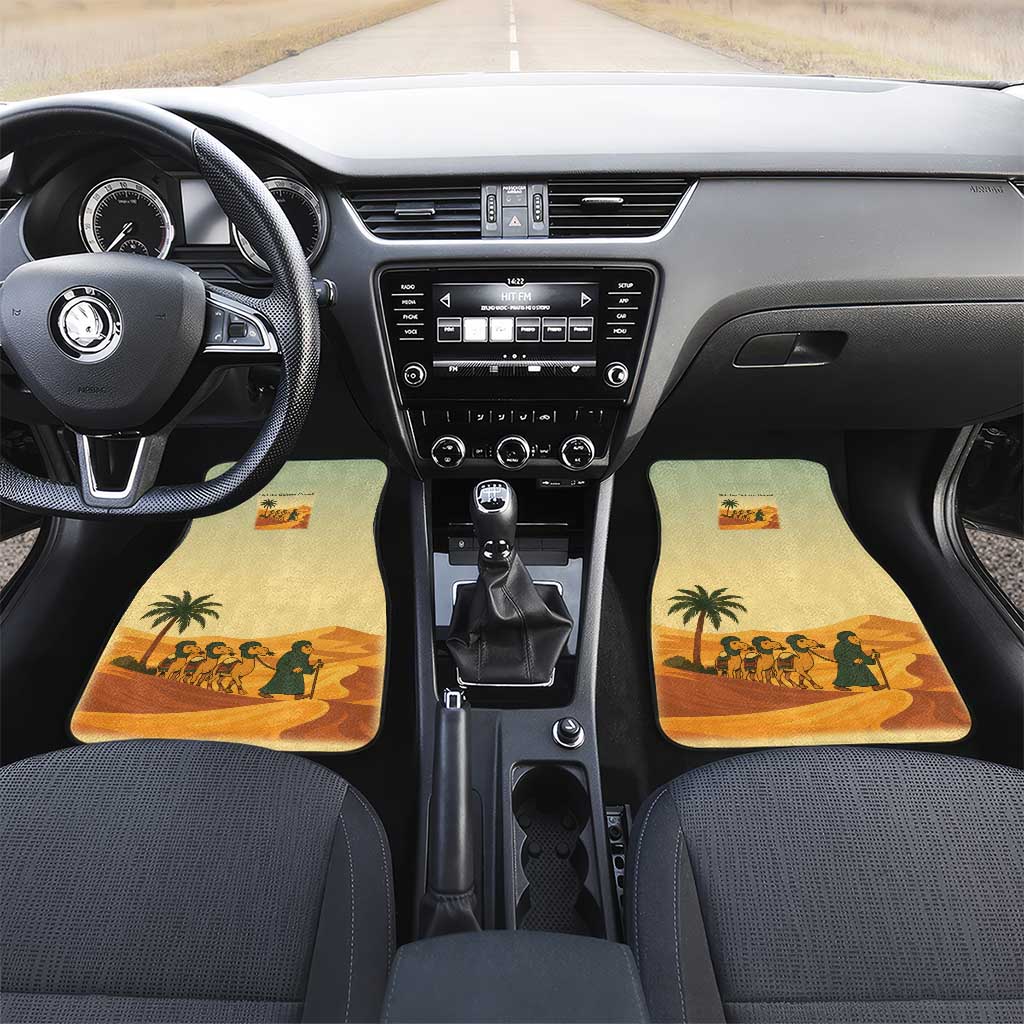 Mauritania Car Mats - Sidi the Sahara Camel Cartoon and Desert Caravan Design