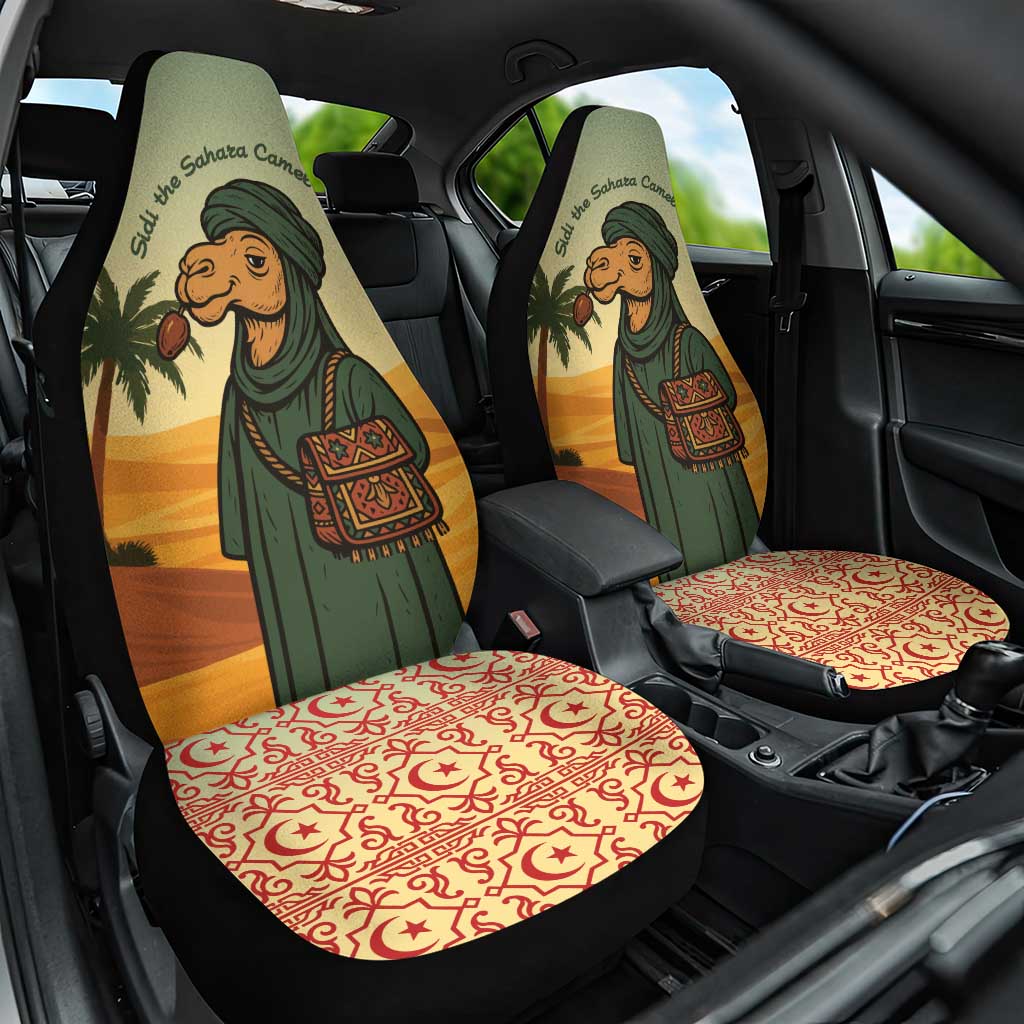 Mauritania Car Seat Cover - Sidi the Sahara Camel Cartoon and Desert Caravan Design
