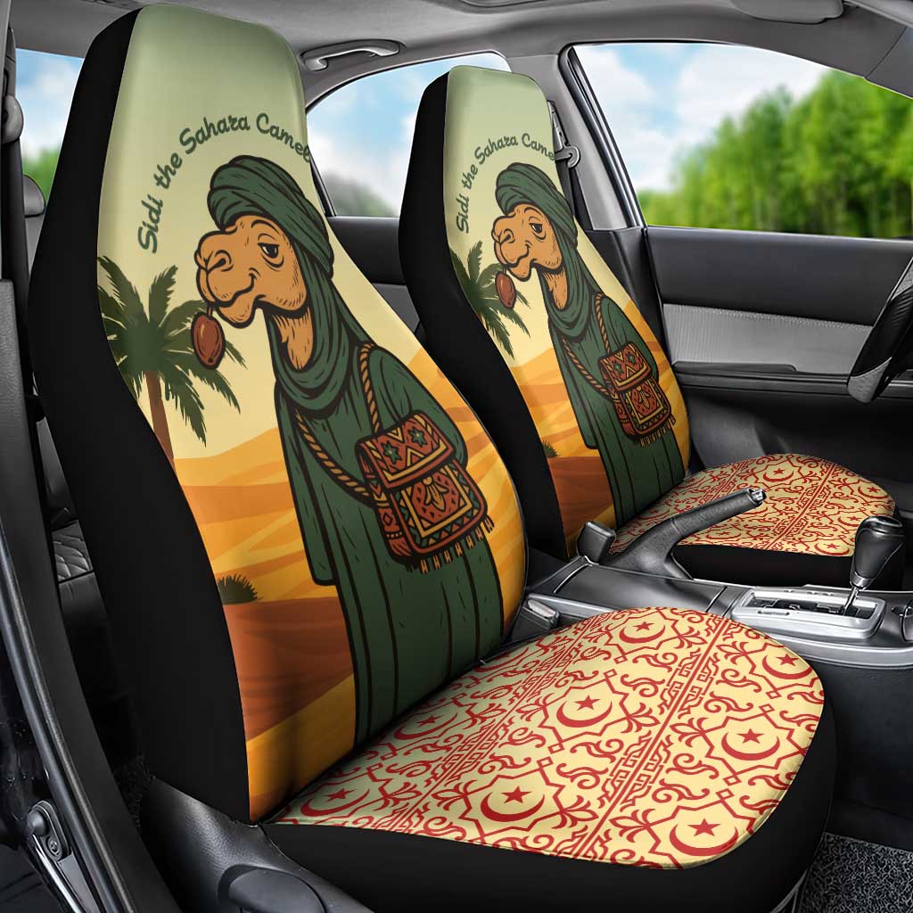 Mauritania Car Seat Cover - Sidi the Sahara Camel Cartoon and Desert Caravan Design