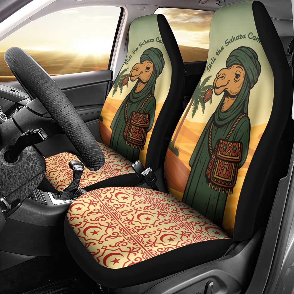 Mauritania Car Seat Cover - Sidi the Sahara Camel Cartoon and Desert Caravan Design