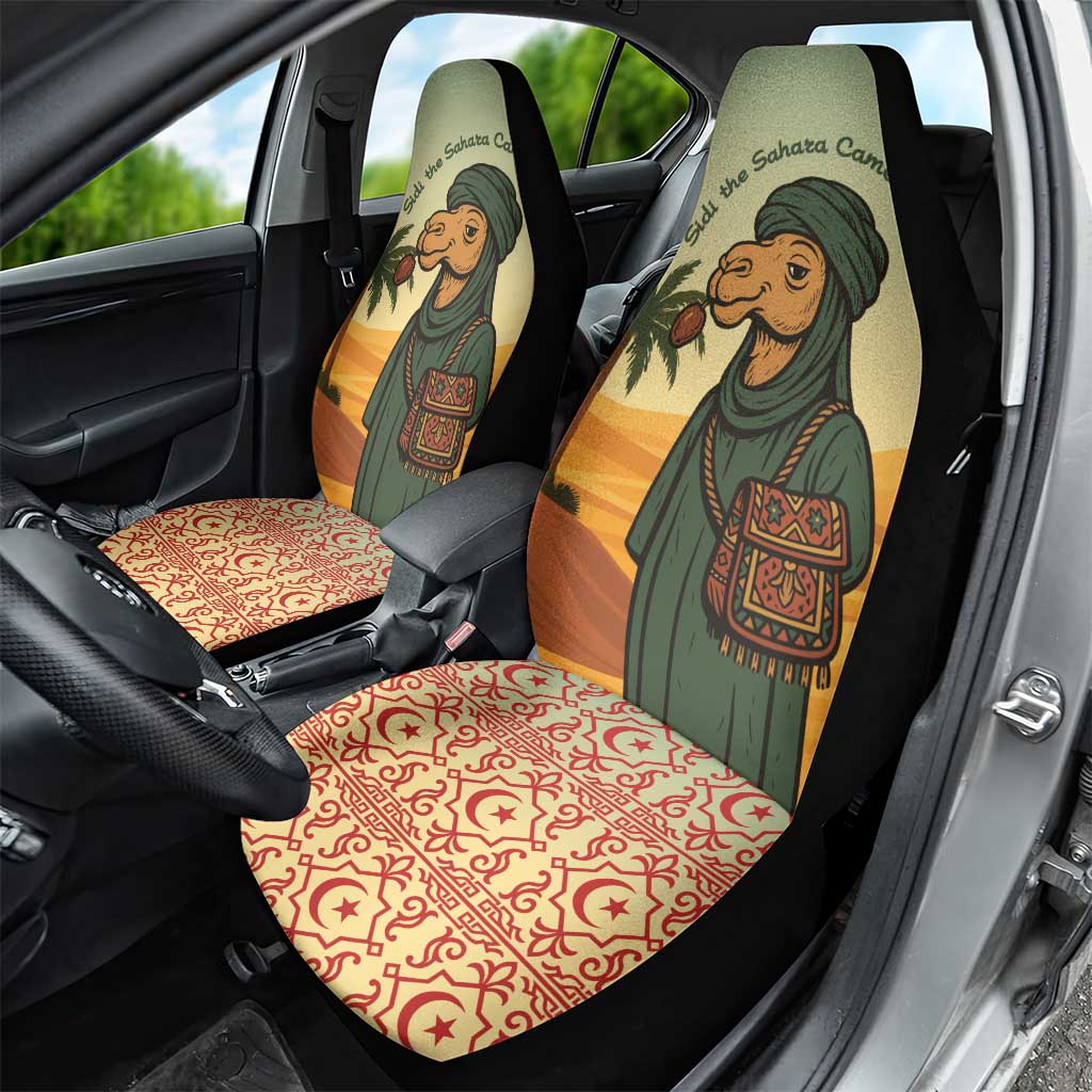 Mauritania Car Seat Cover - Sidi the Sahara Camel Cartoon and Desert Caravan Design