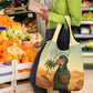 Mauritania Grocery Bag - Sidi the Sahara Camel Cartoon and Desert Caravan Design