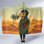 Mauritania Hooded Blanket - Sidi the Sahara Camel Cartoon and Desert Caravan Design