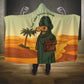 Mauritania Hooded Blanket - Sidi the Sahara Camel Cartoon and Desert Caravan Design