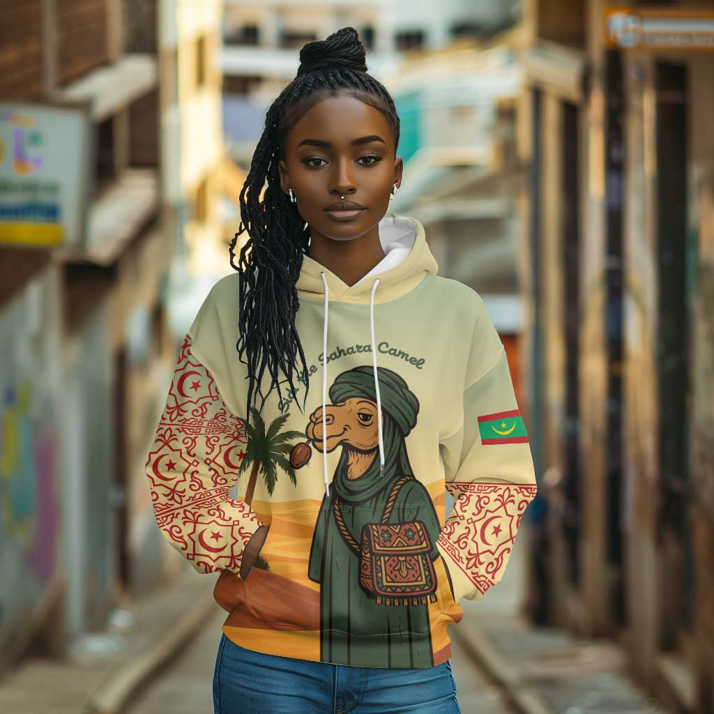 Mauritania Hoodie - Sidi the Sahara Camel Cartoon and Desert Caravan Design