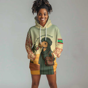 Mauritania Hoodie Dress - Sidi the Sahara Camel Cartoon and Desert Caravan Design