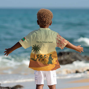 Mauritania Kid Hawaiian Shirt - Sidi the Sahara Camel Cartoon and Desert Caravan Design