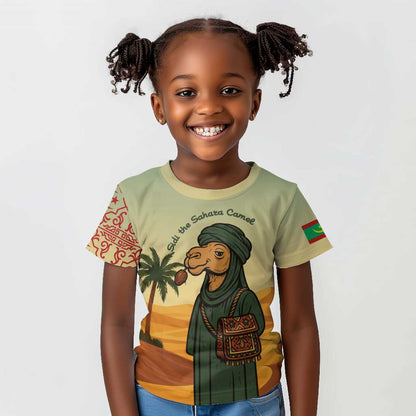Mauritania Kid T shirt - Sidi the Sahara Camel Cartoon and Desert Caravan Design