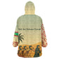Mauritania Kid Wearable Blanket Hoodie - Sidi the Sahara Camel Cartoon and Desert Caravan Design