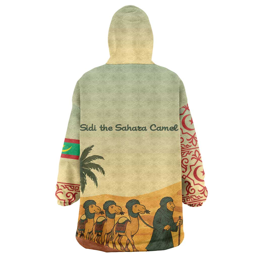 Mauritania Kid Wearable Blanket Hoodie - Sidi the Sahara Camel Cartoon and Desert Caravan Design