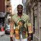 Mauritania Long Sleeve Button Shirt - Sidi the Sahara Camel Cartoon and Desert Caravan Design