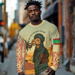 Mauritania Long Sleeve Shirt - Sidi the Sahara Camel Cartoon and Desert Caravan Design