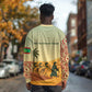 Mauritania Long Sleeve Shirt - Sidi the Sahara Camel Cartoon and Desert Caravan Design