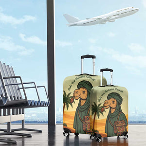 Mauritania Luggage Cover - Sidi the Sahara Camel Cartoon and Desert Caravan Design