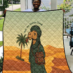 Mauritania Quilt - Sidi the Sahara Camel Cartoon and Desert Caravan Design