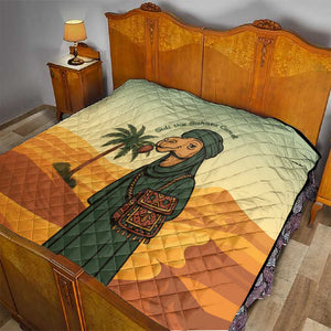 Mauritania Quilt - Sidi the Sahara Camel Cartoon and Desert Caravan Design