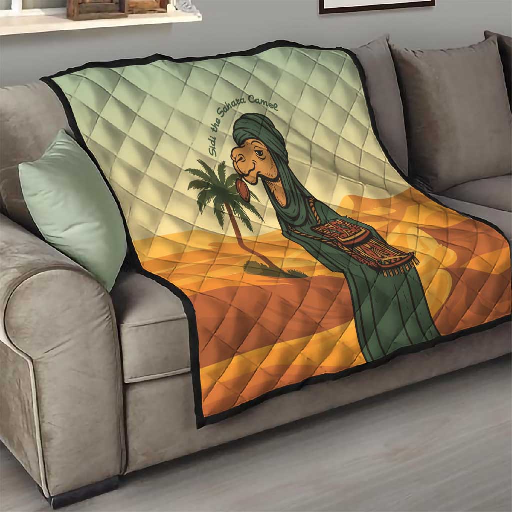 Mauritania Quilt - Sidi the Sahara Camel Cartoon and Desert Caravan Design