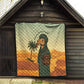 Mauritania Quilt - Sidi the Sahara Camel Cartoon and Desert Caravan Design