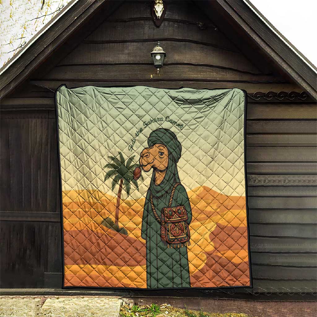 Mauritania Quilt - Sidi the Sahara Camel Cartoon and Desert Caravan Design