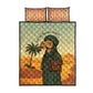 Mauritania Quilt Bed Set - Sidi the Sahara Camel Cartoon and Desert Caravan Design