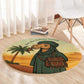 Mauritania Round Carpet - Sidi the Sahara Camel Cartoon and Desert Caravan Design