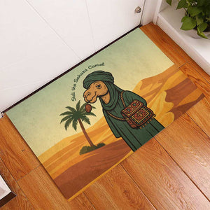 Mauritania Rubber Doormat - Sidi the Sahara Camel Cartoon and Desert Caravan Design