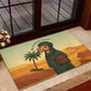 Mauritania Rubber Doormat - Sidi the Sahara Camel Cartoon and Desert Caravan Design